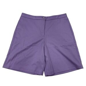 LBH Lilys of Beverly Hills Purple Flat Front Shorts Sz 10 Polyester